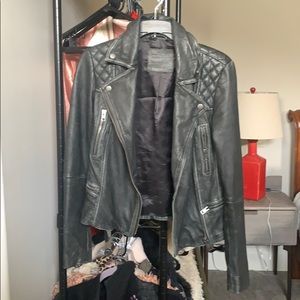 All Saints Cargo Leather Biker Jacket